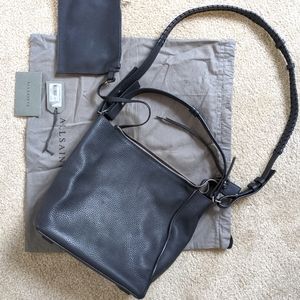 All Saints - Kita Peppled Leather Black Crossbody